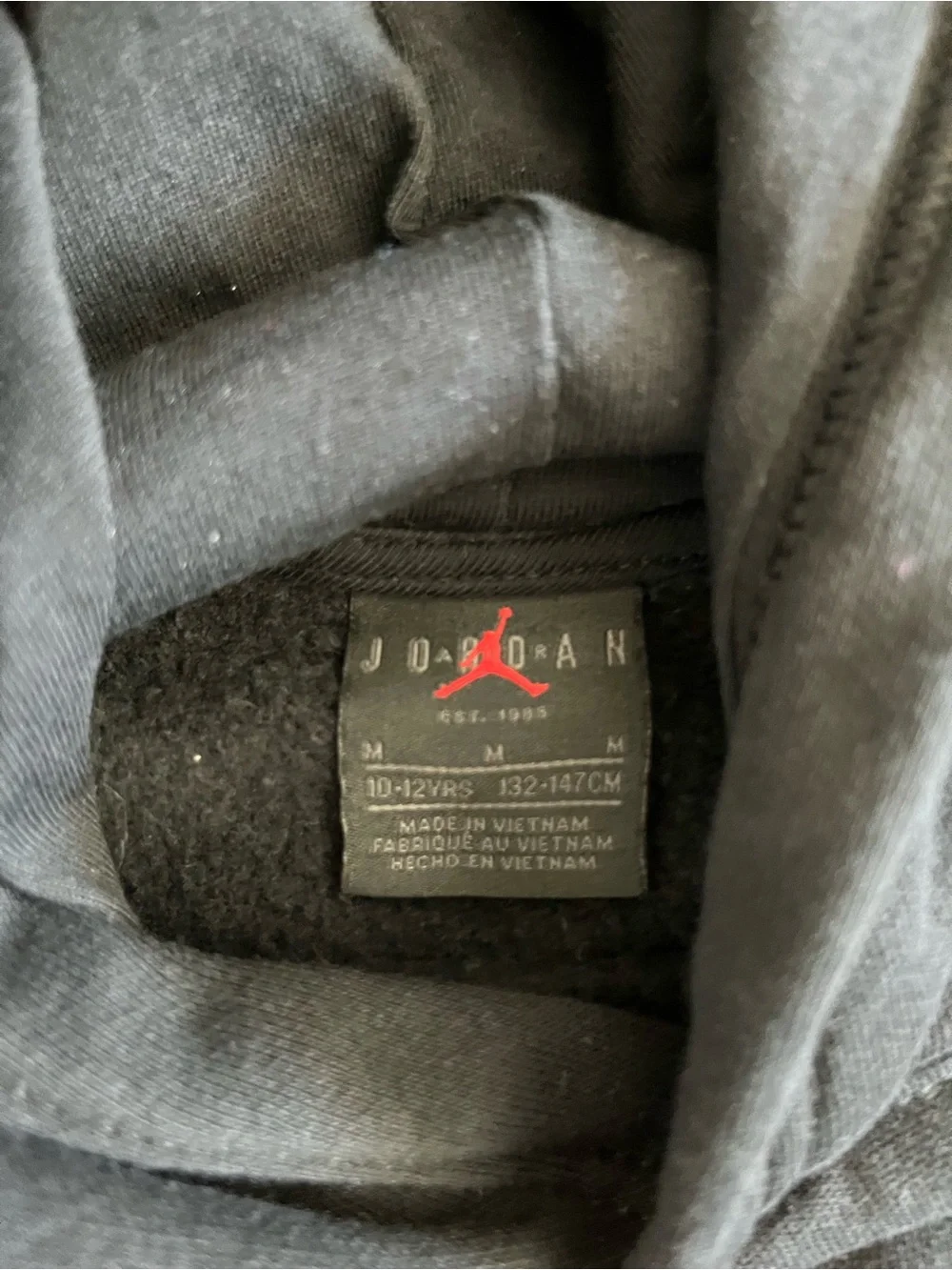 Boys M 10/12 black Jordan hoodie. Washed but never worn